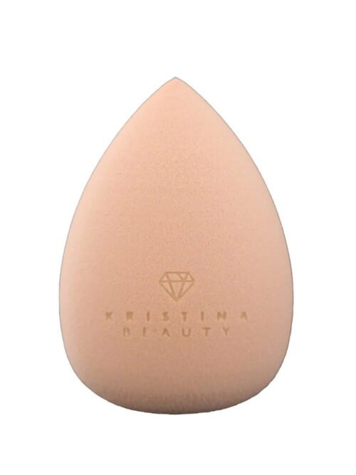 Kristina Beauty makiažo kempinėlė Peach – persikinės spalvos – su logotipu