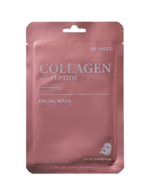 SKIN627 gaivinamoji lakštinė veido kaukė su kolagenu ir peptidais, 22ml