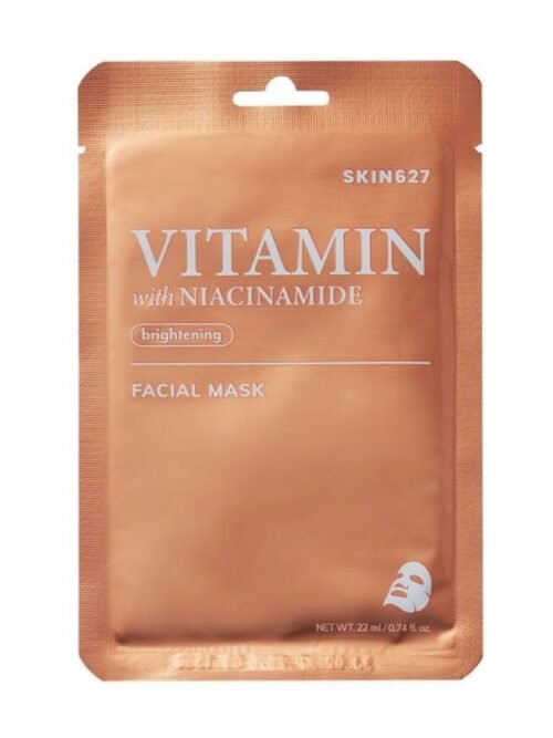 SKIN627 skaistinamoji lakštinė veido kaukė su vitaminais ir niacinamidu, 22ml